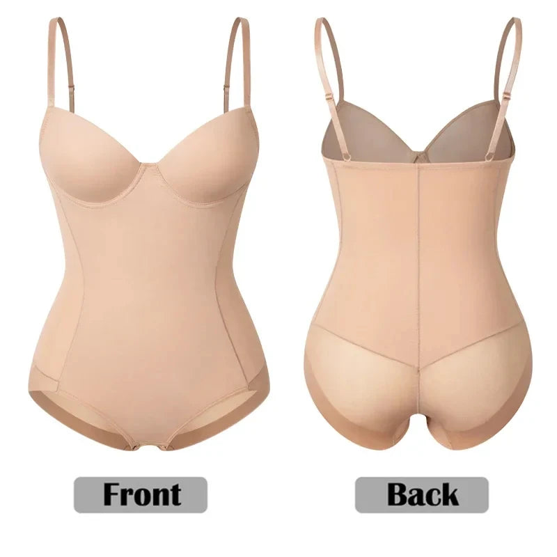 Backless Bodysuit Shapewear With Built-In Bra