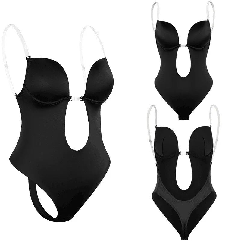 Backless Plunge Bodysuit Shapewear