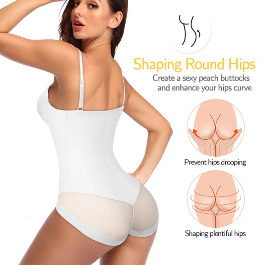 Backless Bodysuit Shapewear With Built-In Bra