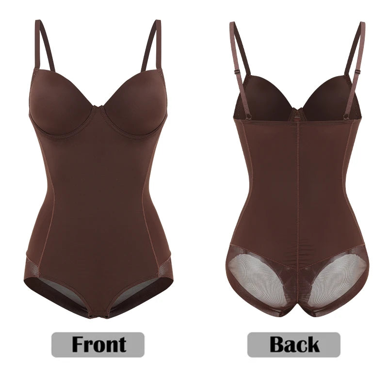 Backless Bodysuit Shapewear With Built-In Bra