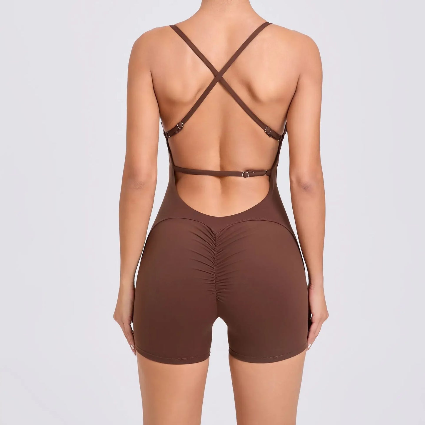 Seamless Cross-Back Backless Bodysuit