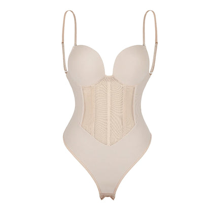 Backless Bodysuit Shapewear With Bra Corset Slimming Underwear